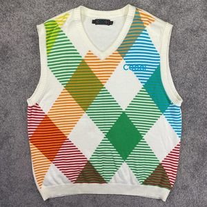 Coogi Sweater Vest Mens XL Multicolored Diamond Argyle Classiccore Preppy